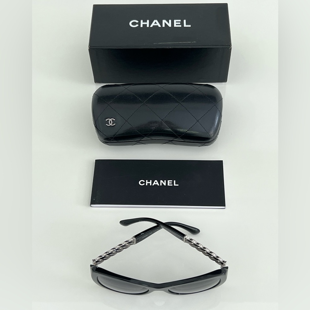 CHANEL INTERLOCKING CC BLACK AND SILVER GRADIENT SUNGLASSES NEW IN BOX!